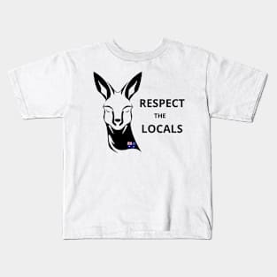 Kangaroo respect the locals black Kids T-Shirt